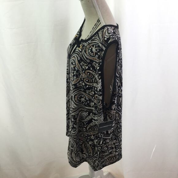 Liz Claiborne Career Grommet Tank Black Paisley XL - Picture 6 of 13